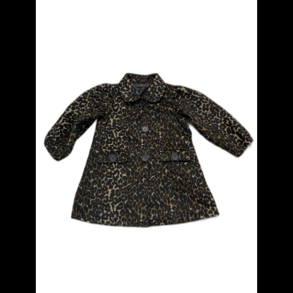 Leopard Print Puff Sleeve Dress Coat – Vintage Glam Holiday Party Jacket Small - Picture 1 of 11